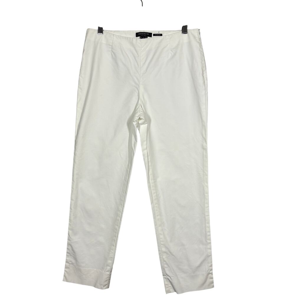 Lafayette 148 Lexington Pant Casual Trouser Side Zip Bone - 6